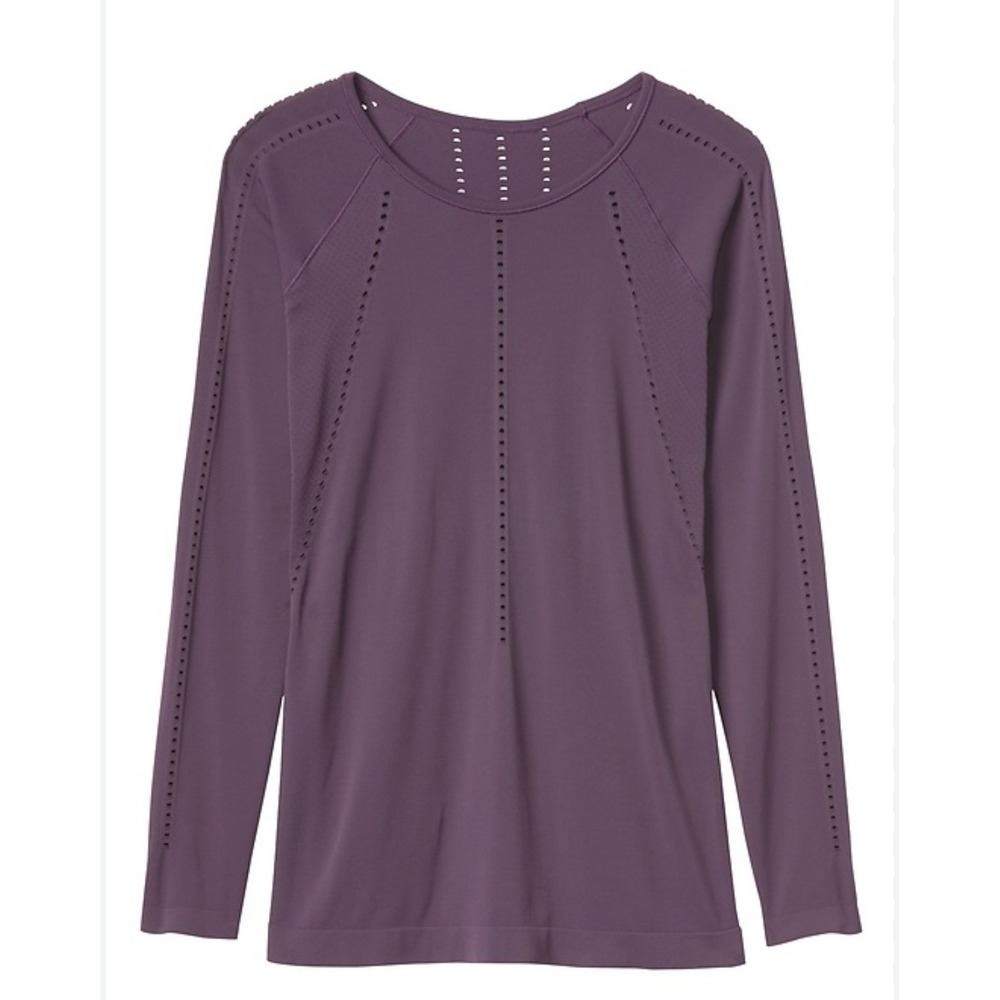 Athleta Long Sleeve Athletic Top Purple Perforated Detail Size S
